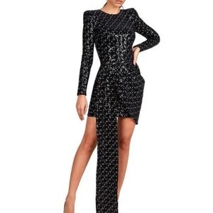 NADINE MERABI Embellished Velvet Dress size Medium worn once